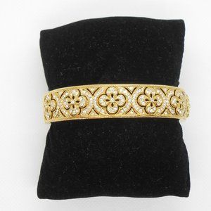 Nadri Crystal Flower Hinge Bracelet